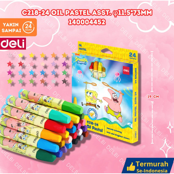 

Crayon / Oil Pastel Deli Spongebob Squarepants 24 Warna - EC218- C218-24 Oil Pastel Asst. 11.5x73mm