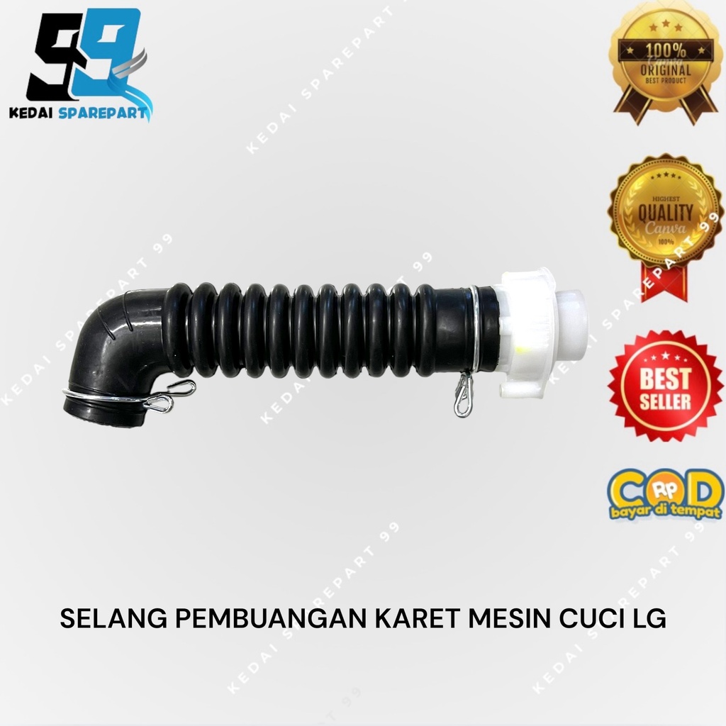 SELANG KARET DRAIN LG HITAM / KARET BUANGAN AIR DALAM BAWAH MESIN CUCI LG