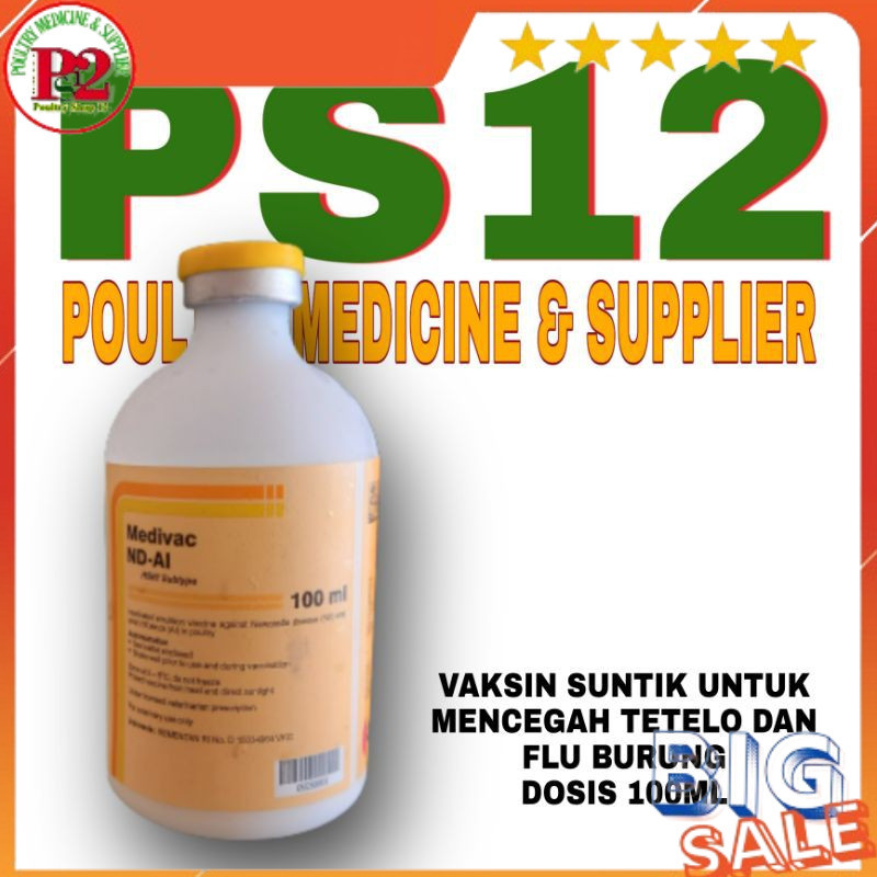VAKSIN ND AI H5N1 100 ML VAKSIN SUNTIK VAKSIN FLU BURUNG DAN VAKSIN TETELO VAKSIN AYAM DAN ITIK