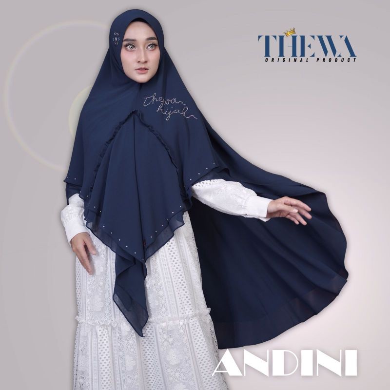 Thewa khimar Andini Ori Thewa//ceruty babydoll jilbab instan kerudung syari