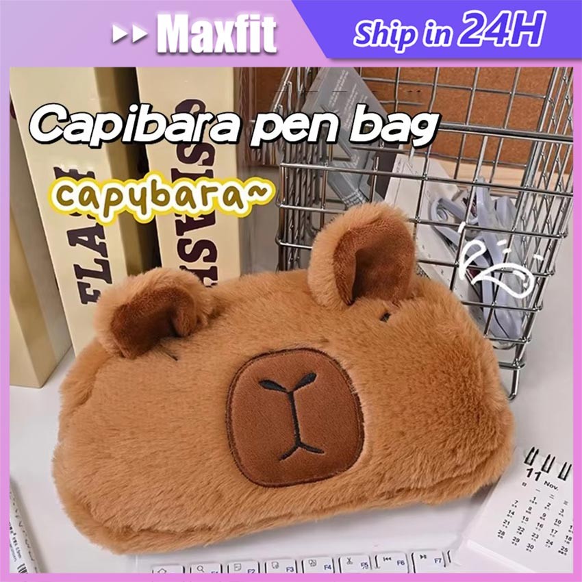 

Tempat Pensil Capybara Bulu Kotak Pensil Tempat Makeup LARGE CAPACITY CAPYBARA Pencil Case Minimalis Aesthetic