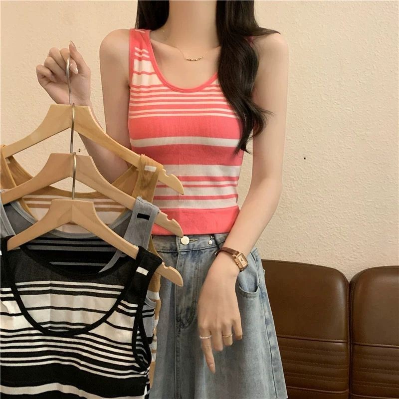 FRIDAY OUTFIT_TANKTOP STRIP KOREAN STYLE CANDY TANKTOP