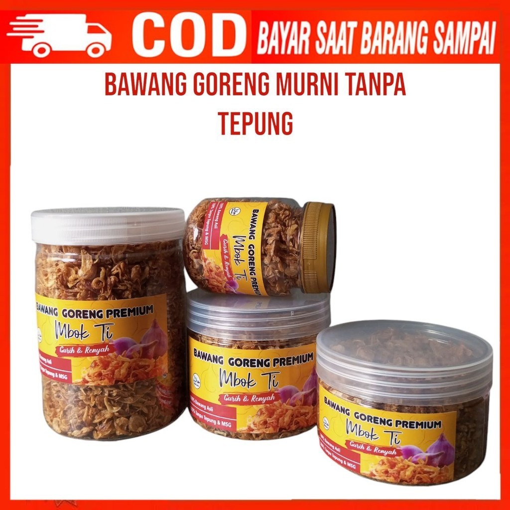 

Bawang Goreng PREMIUM Mbok Ti | KRIUK Murni Asli Original Tanpa Tepung Rasa Gurih & Renyah