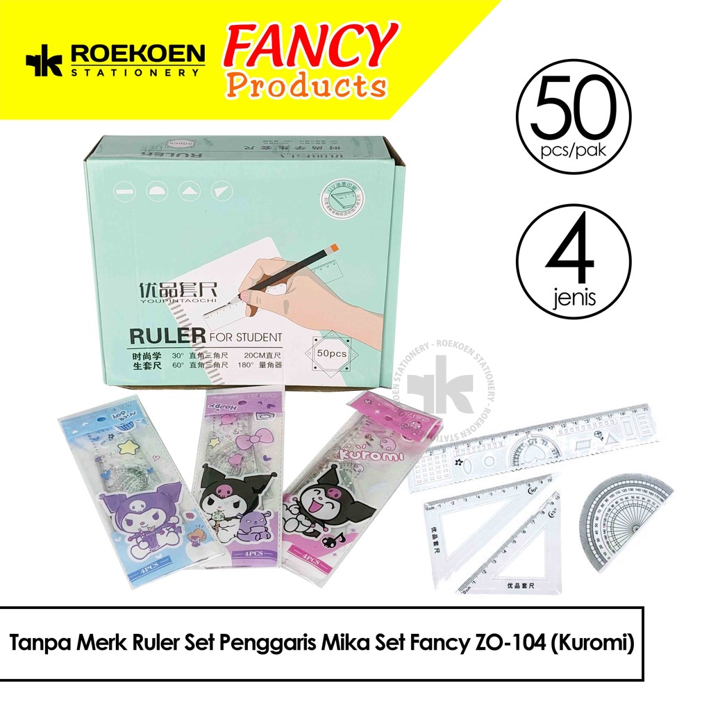 

Tanpa Merk Ruler Set Penggaris Mika Set Fancy ZO-104 (Kuromi)