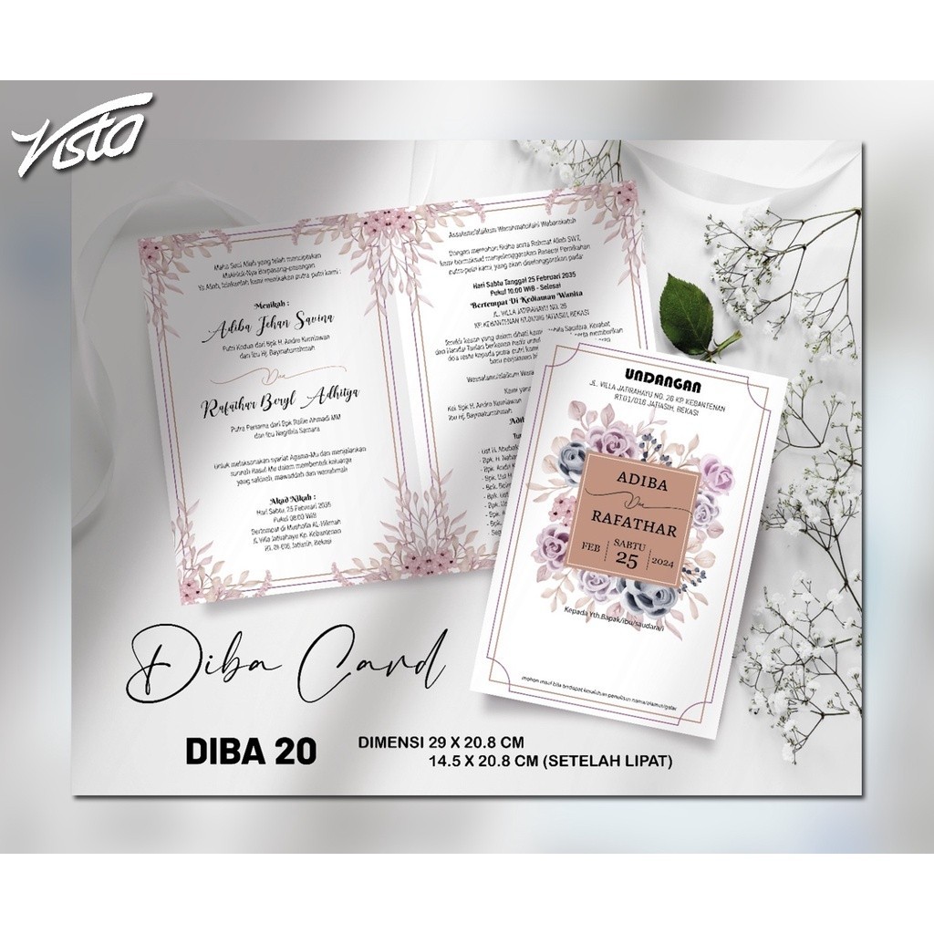 Blangko  diba card 20  Wedding Invitation