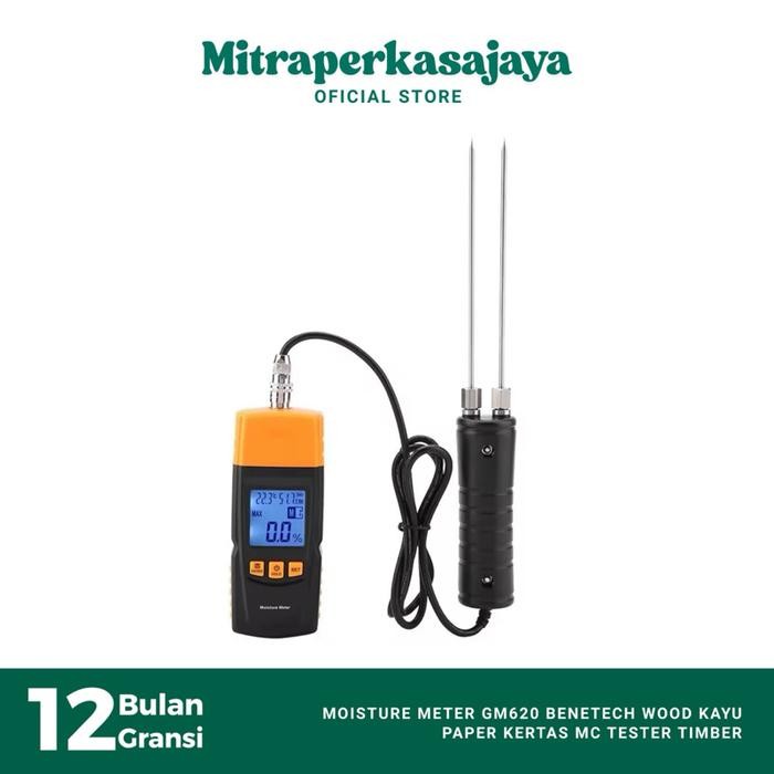 Moisture Meter GM620 Benetech Wood Kayu Paper Kertas MC Tester Timber