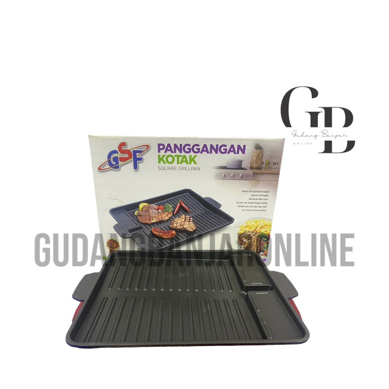Panci BBQ KOTAK / Panci Grill merk GSF serbaguna anti lengket G-4517
