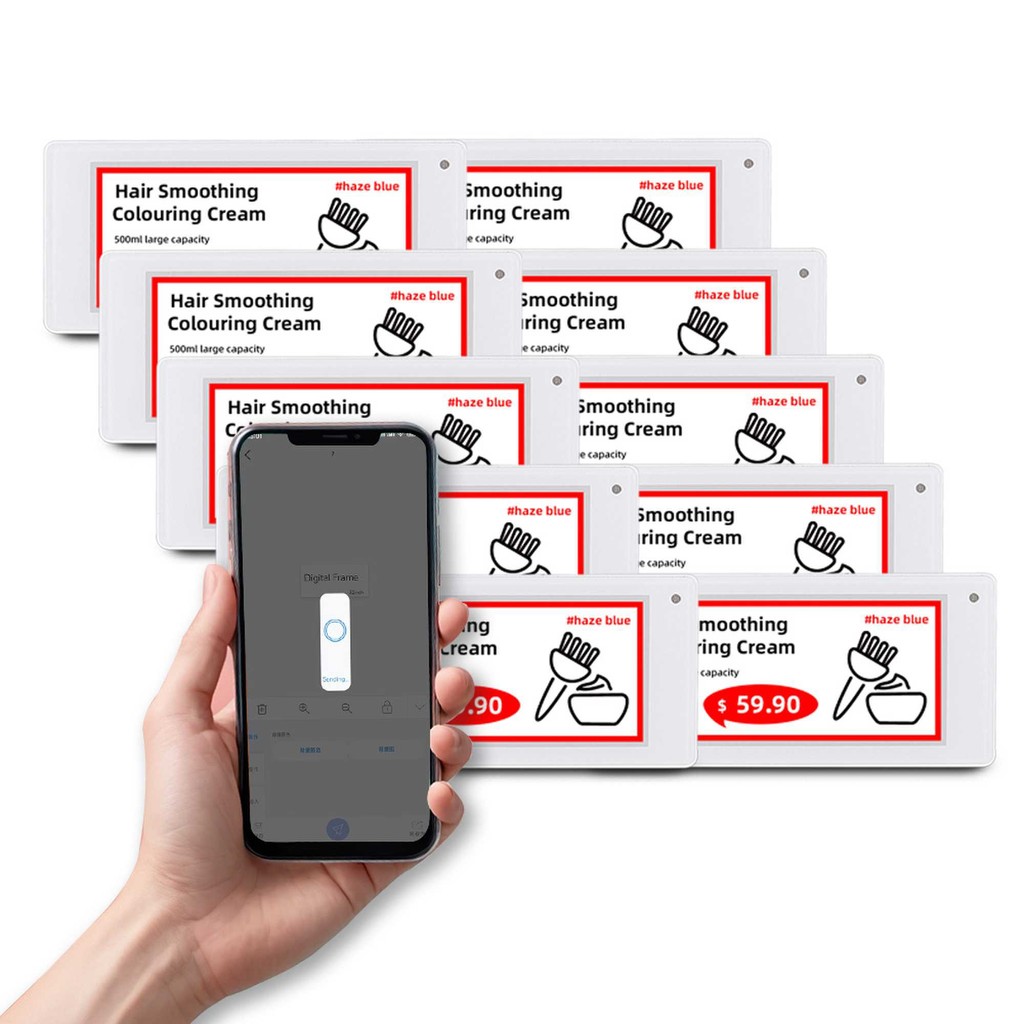 

Price Tag Digital Supermarket Electronic Shelf Label Ble 10pcs 2.9" Shelf Label