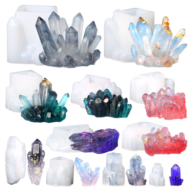 

DIY Crystal Epoxy Resin Mold Crystal Cluster Stone Silicone Mold