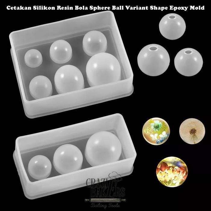 Cetakan Silikon Resin Bola Sphere Ball Variant Shape Epoxy Mold