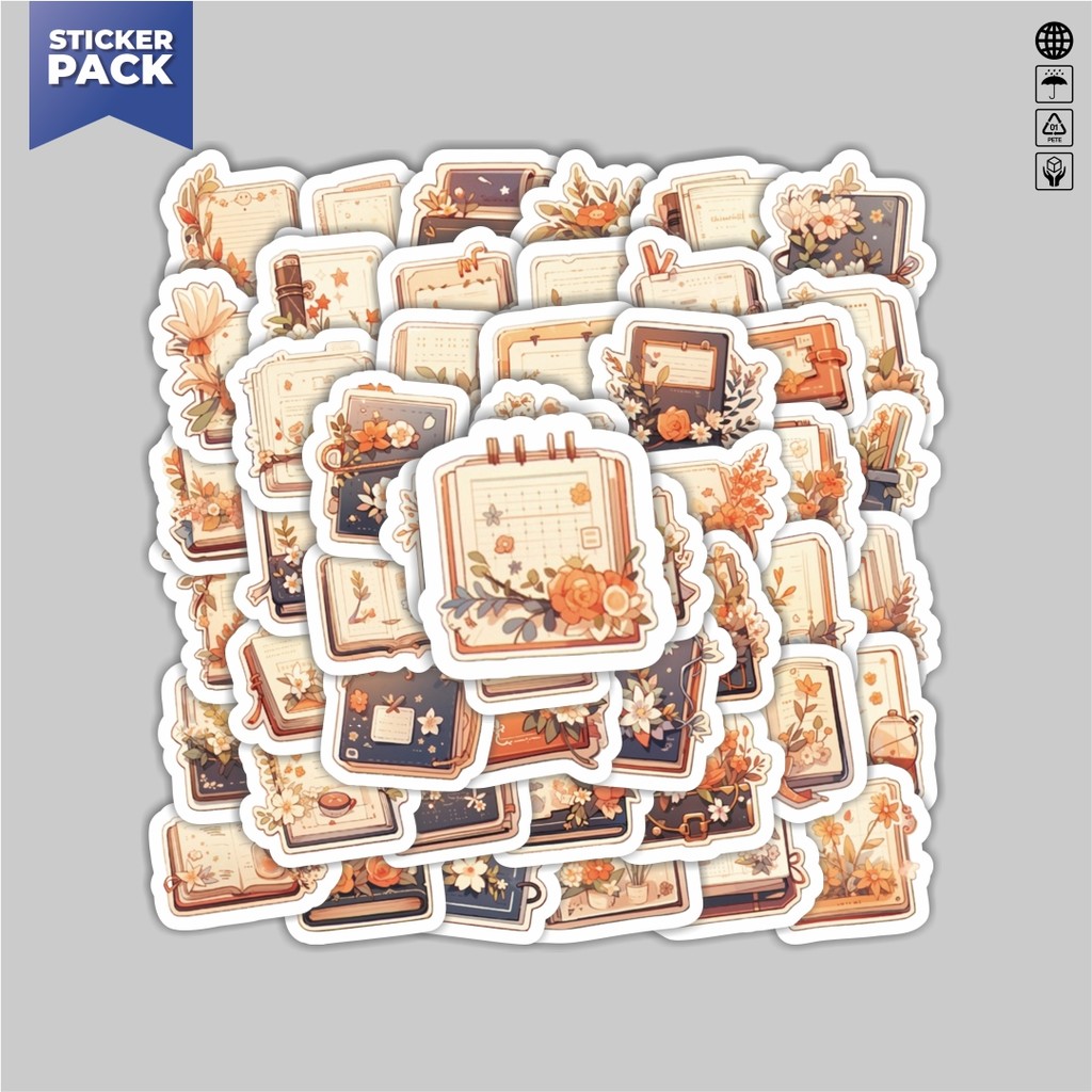 

[100PCS]Stiker Pack Stiker Cover Books Flower [Sampul Buku Bunga] Aesthetic Vinyl Anti Air Dekorasi Sticker Laptop Buku Journal Koper Helm Casing HP Gitar Helm Skateboard