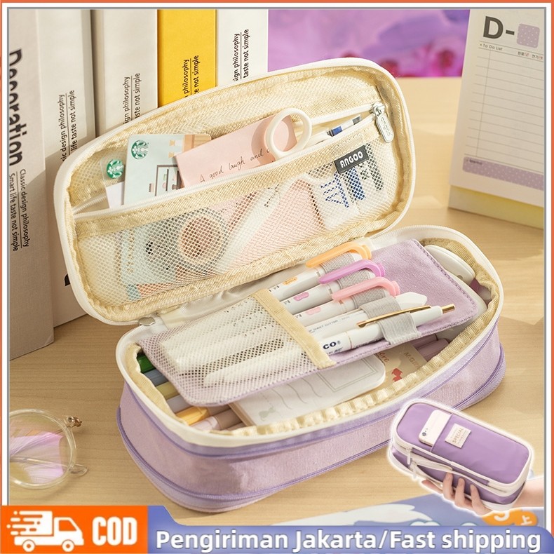

Kotak Pensil Kapasitas Super Tas Pensil Lipat Bertingka Dengan Desain Estetik Untuk Anak Perempuan‌