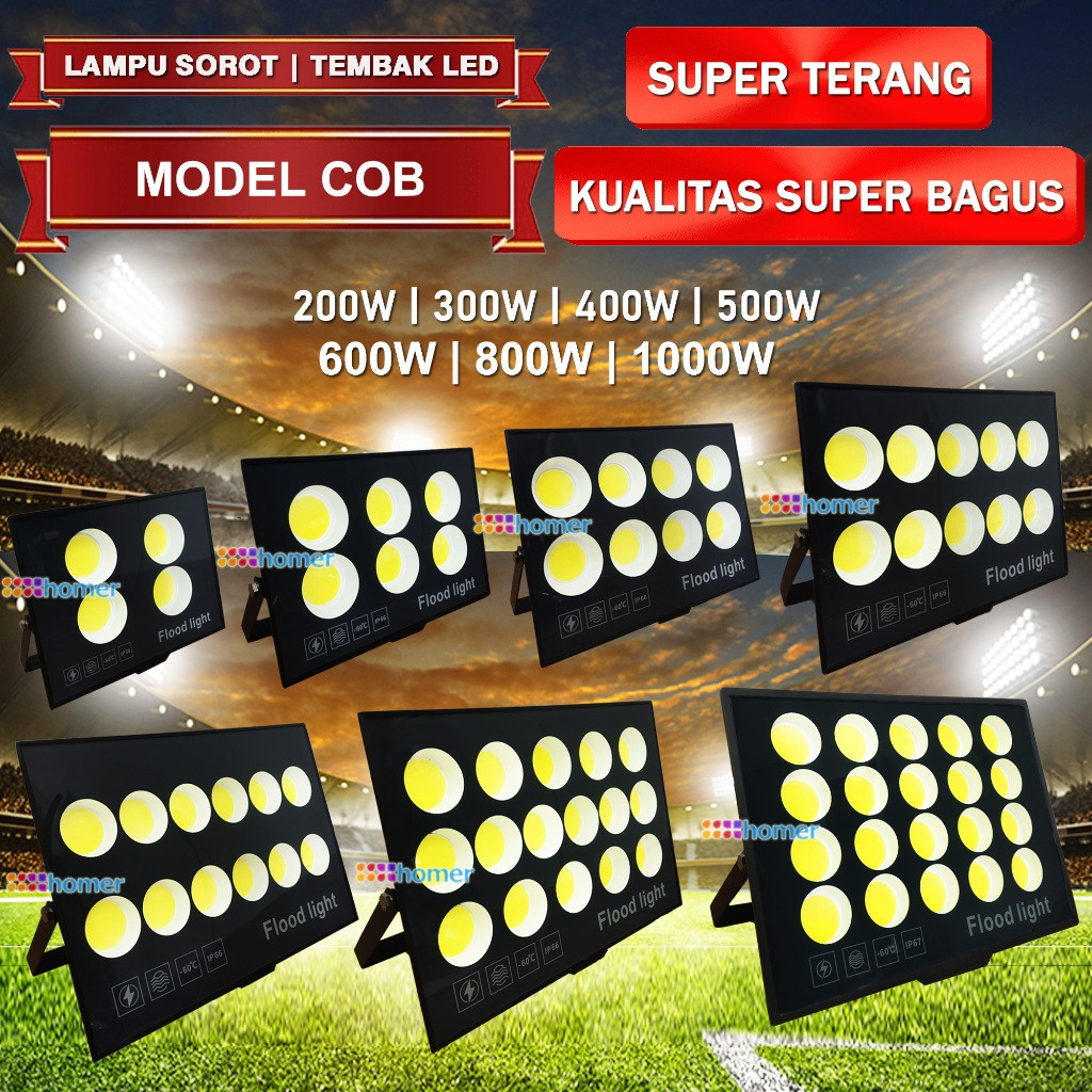 Lampu LED Sorot Tembak Flood Light COB SUPER TERANG KUALITAS SUPER BAGUS IP66 IP67 200watt 300watt 4