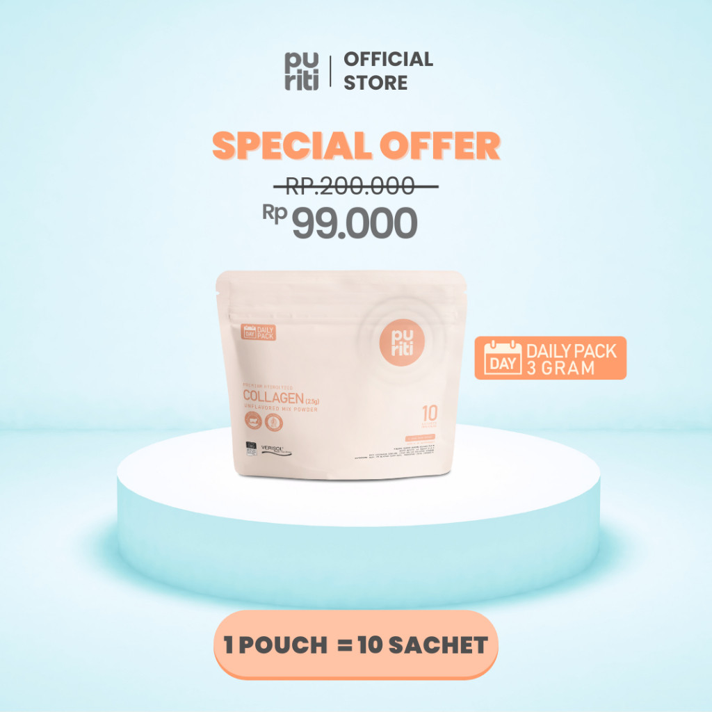 

PURITI Collagen Drink 1 Pouch @10 Sachets/3gr - Minuman Kolagen BPOM