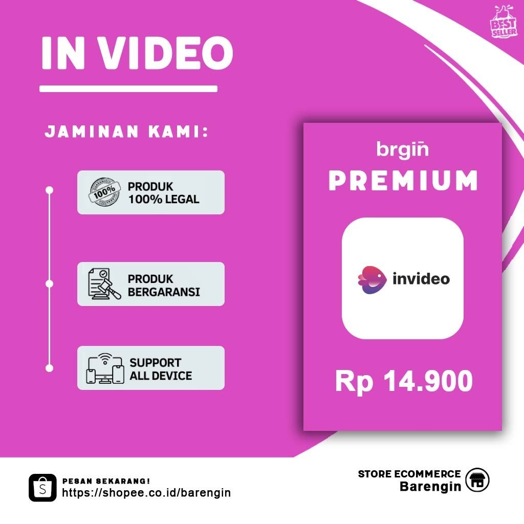 Premium Invideo AI 1 Tahun - Turn ideas into videos - AI video creator Best