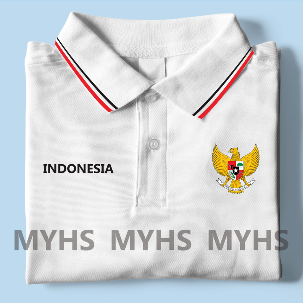 POLO GARUDA INDONESIA - Polo Shirt Baju Kaos Jersey Bola Timnas Hut Ri Kemerdekaan Republik Indonesi