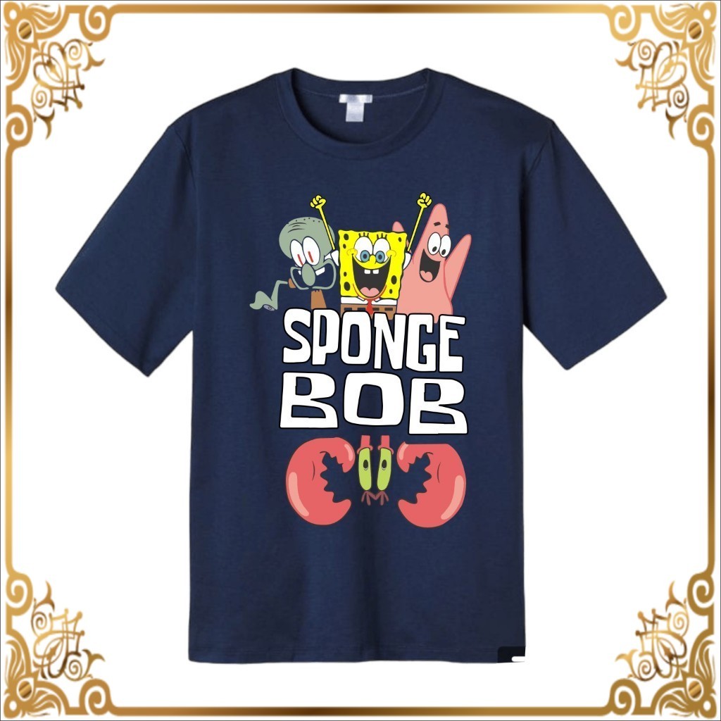 TD Baju Kaos Anak Kartun Spongebob Squarepants Usia 1-10 Tahun Bahan Adem Katun Combed 30s Fashion K
