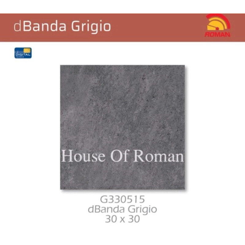 Roman Keramik G330515 dBanda Grigio 30x30 / keramik lantai abu abu
