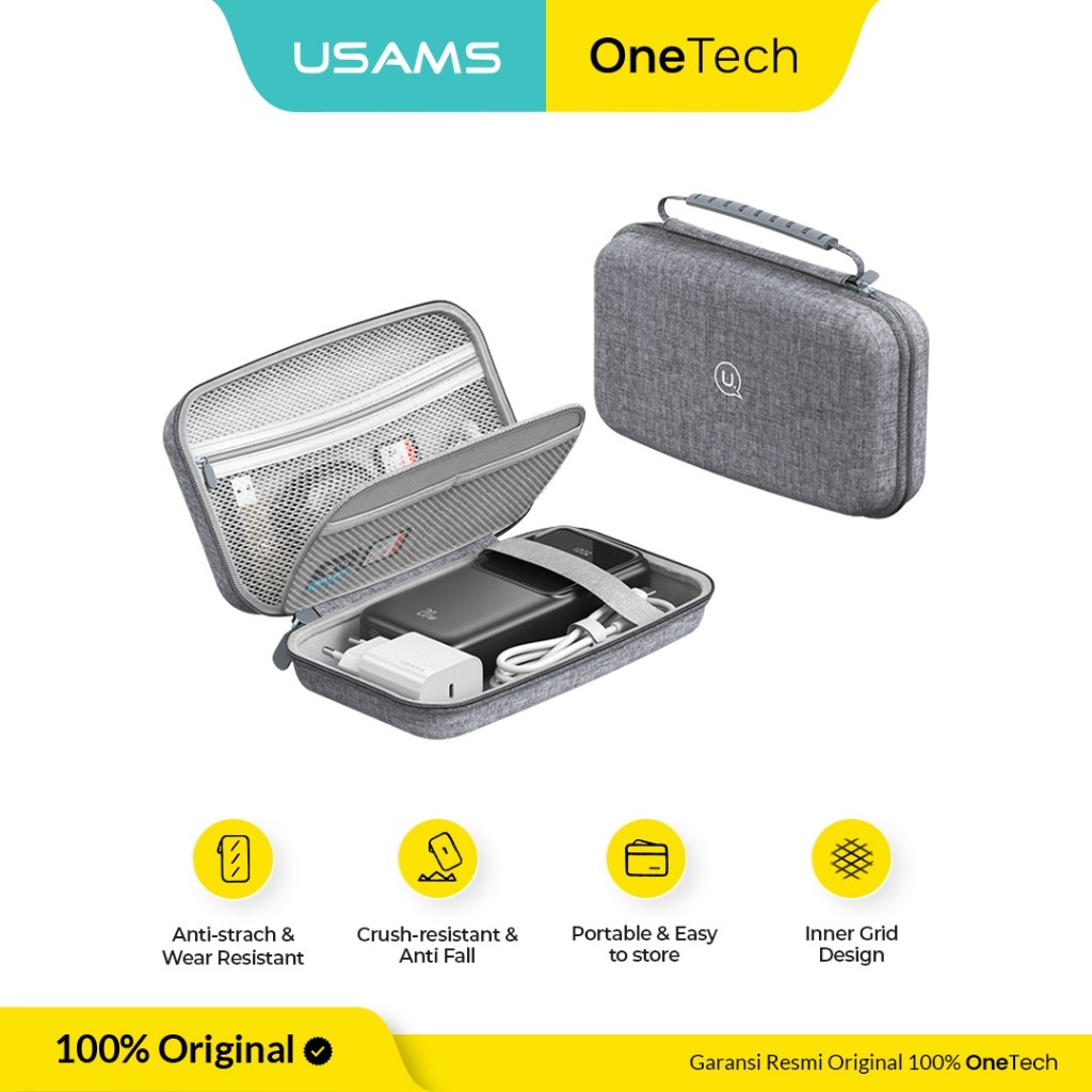 USAMS ZB290 Portable Storage Bag Tas Powerbank Charger Kabel