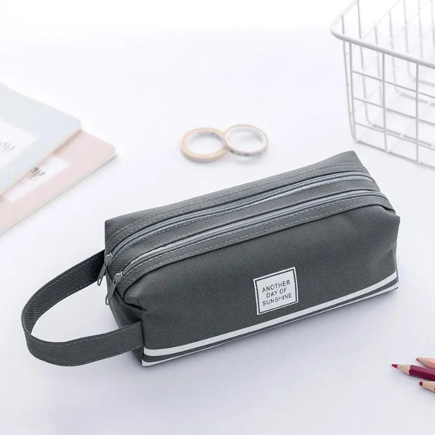 

Double Layer Portable Pencil Case Oxford Cloth Double Zipper Pencil Bag for Students Back To School Storage Stationery Supply