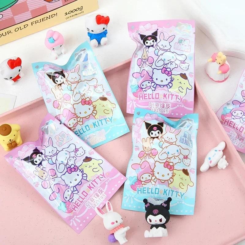 

Sanrio 16/32pcs Eraser Kawaii Student Stationery Kuromi Hello Kitty Cartoon 3D Eraser Cleaning Tools School Children'S Gifts