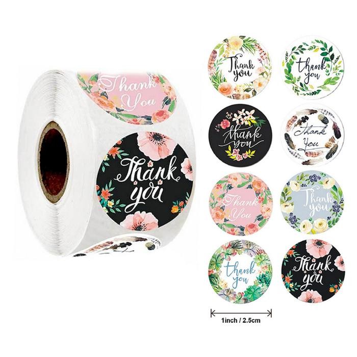 

f z e [READY] Aimilo Sticker Thank You 500 pcs/stiker terima kasih Warna Self Adhesive Seal Label Roll Sticker thank you besar - W31-2NG