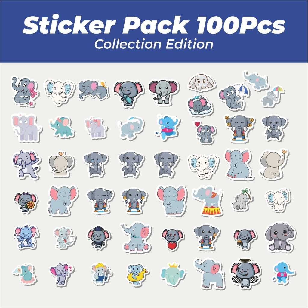 

Hot Sticker Hewan Gajah Lucu Anti Air Stikers Berperekat Waterproof Sticker Decal Buat Motor Helm Buku Journal Koper Casing HP Laptop Botol Minum