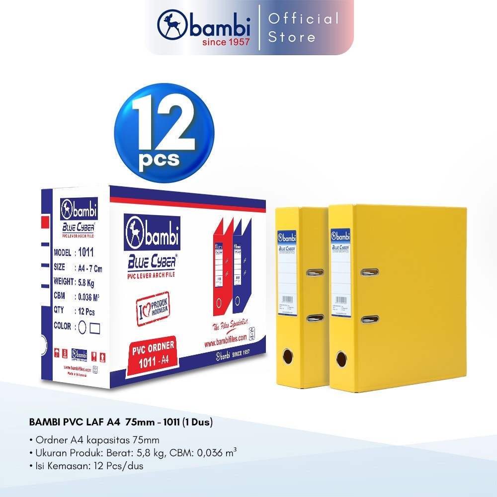 

New 1 Dus Bambi Lever Arch File Ordner A4 All Color Jumbo Size 75 mm OriginalPremium