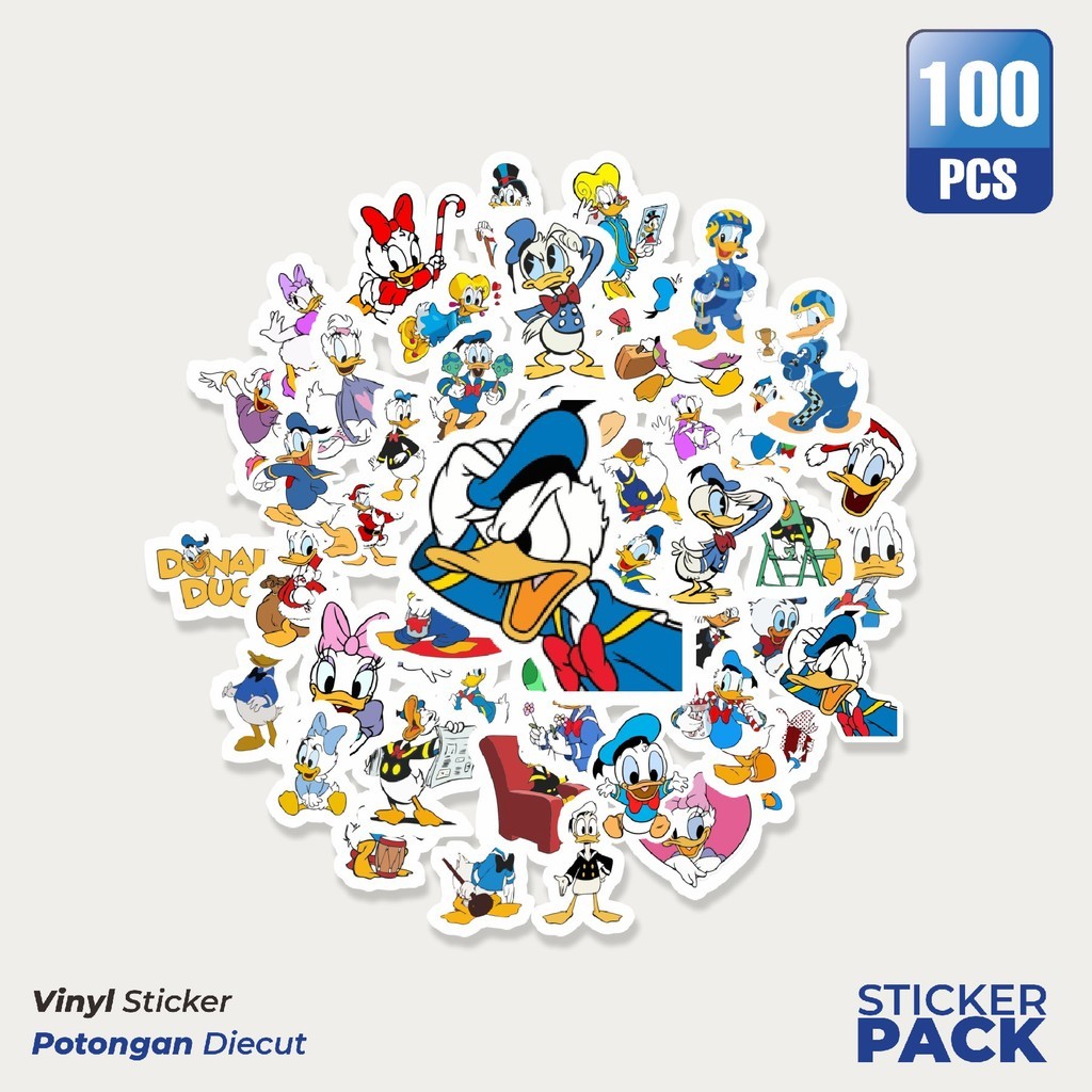 

Stiker Vinyl Stiker Kartun Donal Duck atau Donal Bebek Waterproof Aesthetic- Untuk Laptop, Motor, dan Helm - Paper Stationery Pack