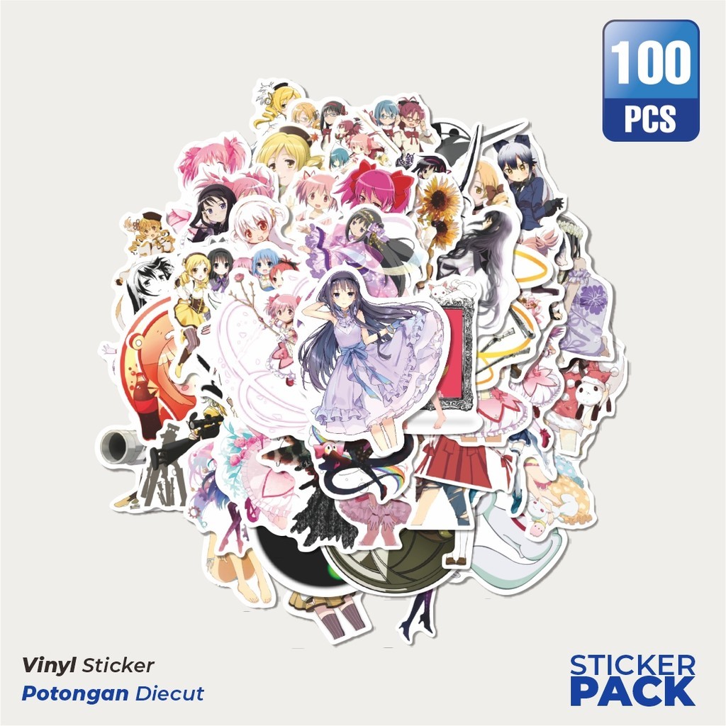 

Stiker Vinyl Stiker Anime Puella Magi Madoka Magica Sticker Waterproof Aesthetic- Untuk Laptop, Motor, dan Helm - Paper Stationery Pack