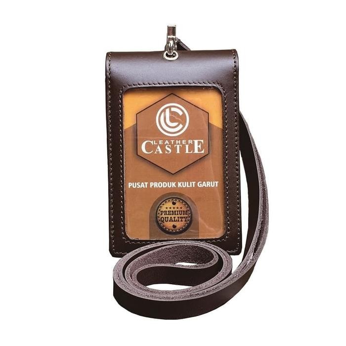 

Id Card Holder Double Flip Magnet Tali Kulit Coklat