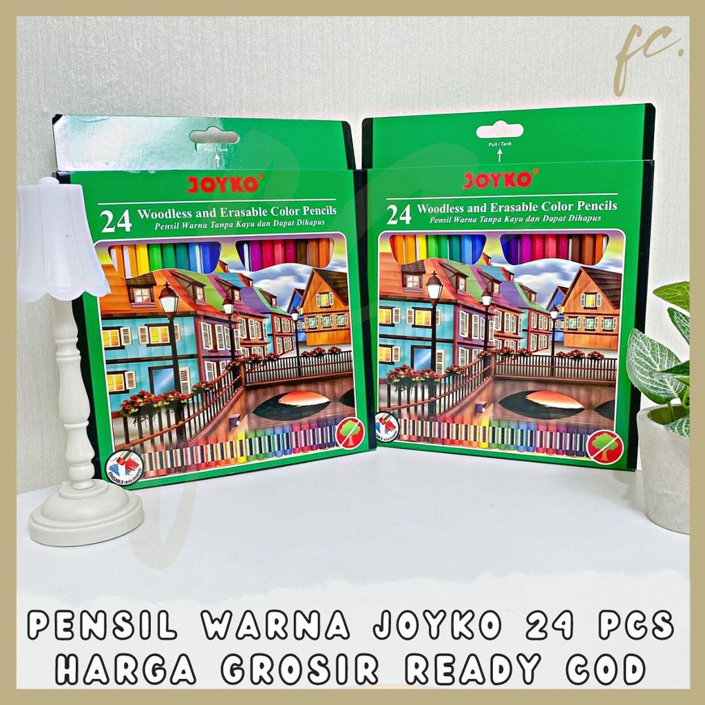 

COD Woodless Erasable Color Pencils Pensil Warna Dapat / Bisa Dihapus Joyko Original 100% CP-115 24 Pcs Warna Hexagonal Alat Tulis Menggambar Mewarnai Sekolah Kantor Harga Grosir Ready COD