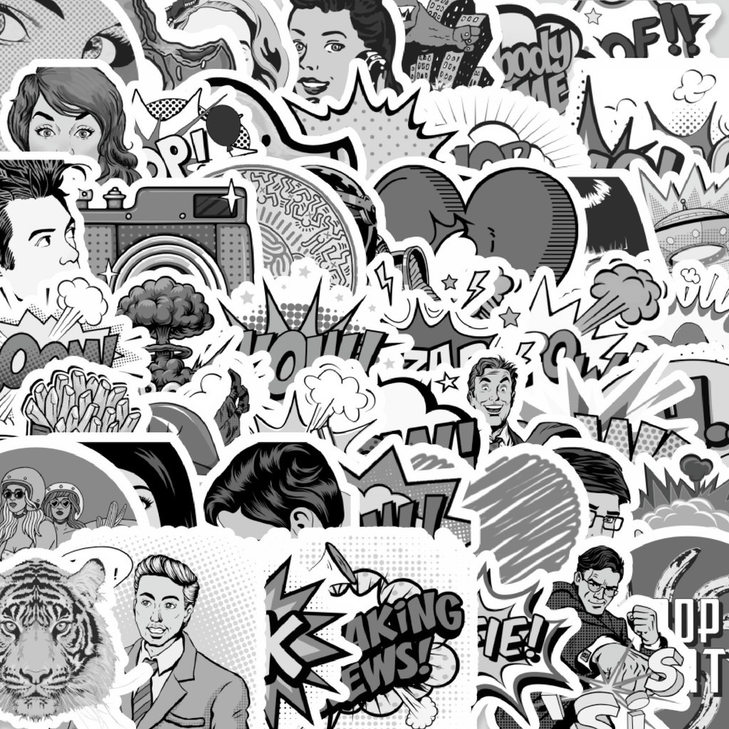 

Stiker Cutting Pack Stiker Comic Pop Art Sticker Isi 100Pcs Series Aesthetic Lucu Keren Untuk Koper Bahan Vynil