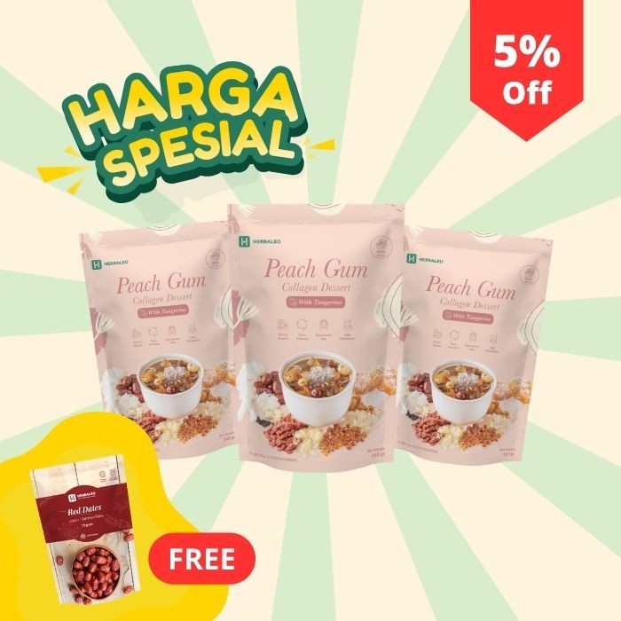 

Triple Peach Gum Collagen Dessert with Tangerine ( isi 3 Bungkus )