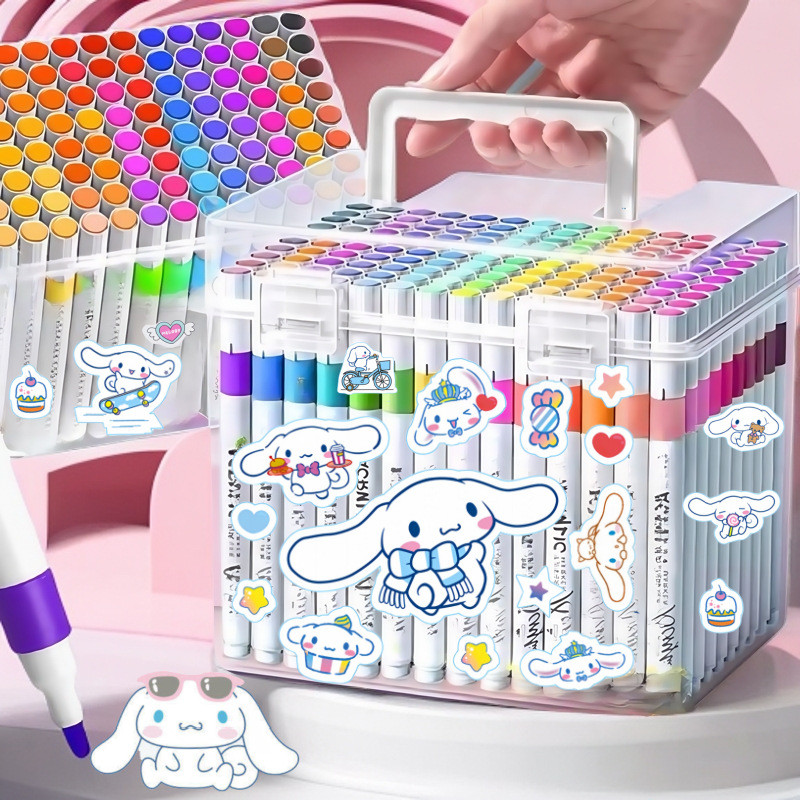 

Sanrio Cinnamoroll Cartoon Acrylic Marker Paintbrush For Kindergarten Students Paper-Tight Stackable Children'S Color Pen Set