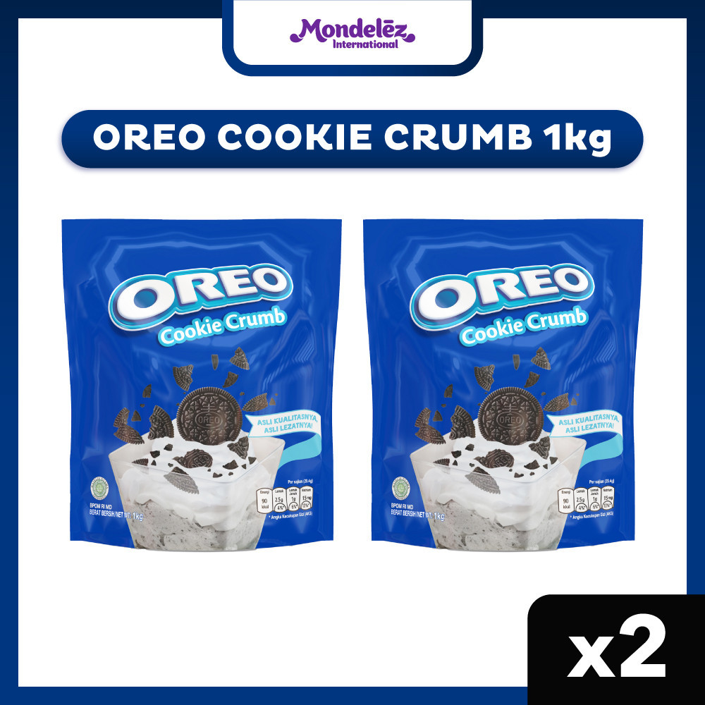 

Oreo Biskuit Cookie Crumb Pouch 1kg x2, Untuk Memasak Kue Dan Roti Dengan Mudah