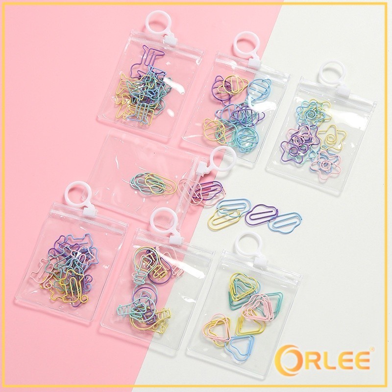 

ORLEE HL0573 Penjepit Klip Kertas Paper Clip Push Pin Set 10pcs Free Pouch Y1706