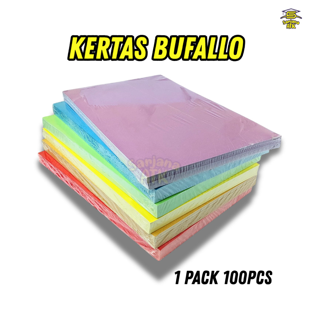 

(100pcs) 1 Pak Kertas Buffalo Cover Bufalo Bufallo Ukuran Folio