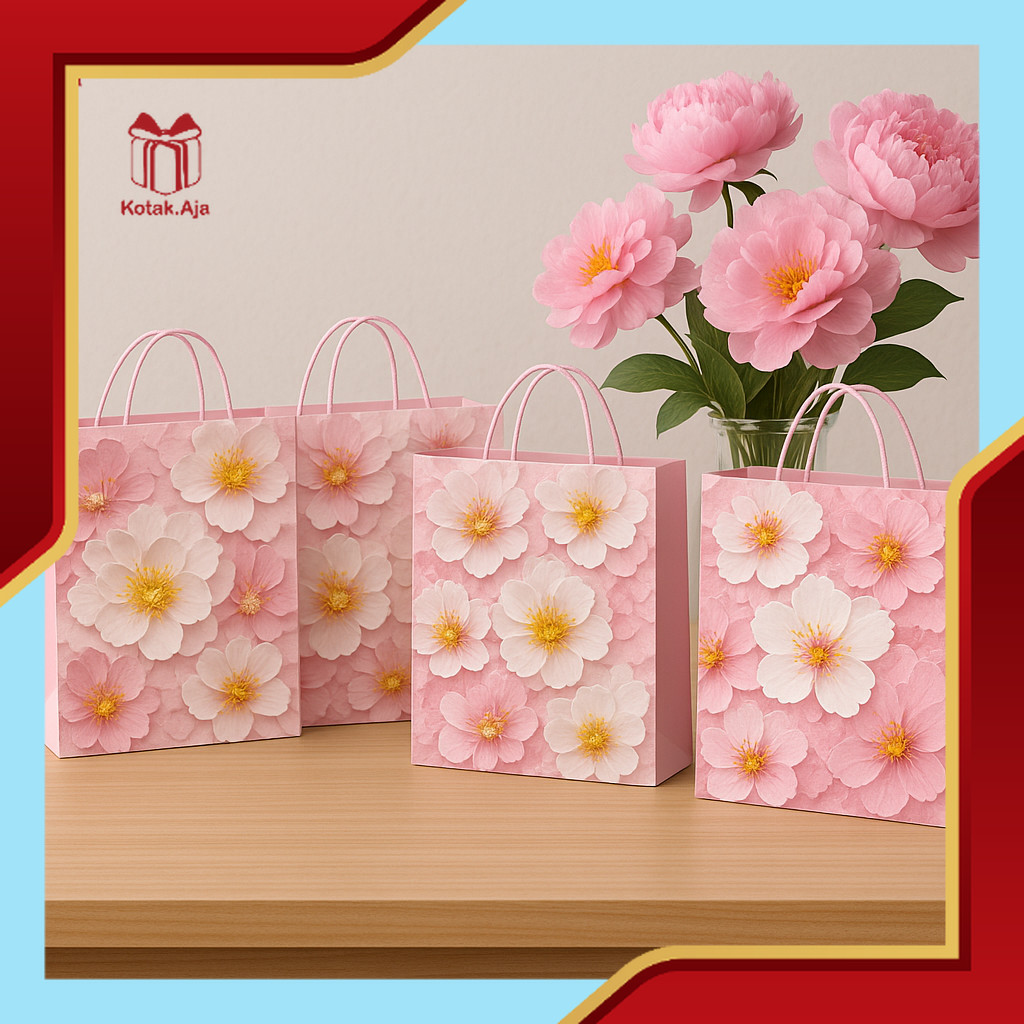 

Paper Bag Bunga / Goodie Bag Bunga / Tas Kantong Bingkisan / Tas Souvenir / Paper Bag Souvenir I AM01B5-AM04B5