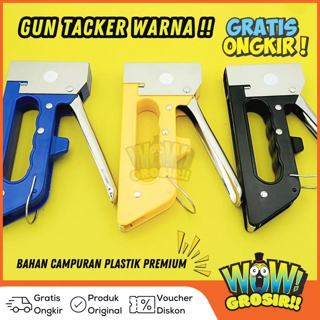 

WOWGROSIR Staples Tembak Gun Tacker BOSSCO plastik + Isi atau Refil 13/8 Stapler Staples | Stepler Tembak BOSSCO | Stepler Gun BOSSCO | Stapler Tembak | Stapler Gun
