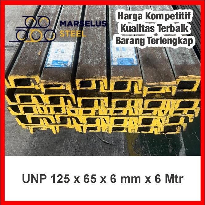 UNP 125 - Besi Kanal U / UNP channel / 125 x 65 x 6mm - 6meter SNI Berkualitas