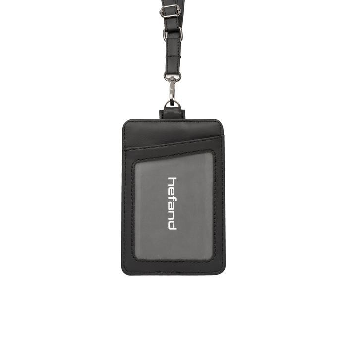

Hefand - Lanyard ID Card Nara Name Tag Kalung Pria Wanita Kulit Praktis - Black