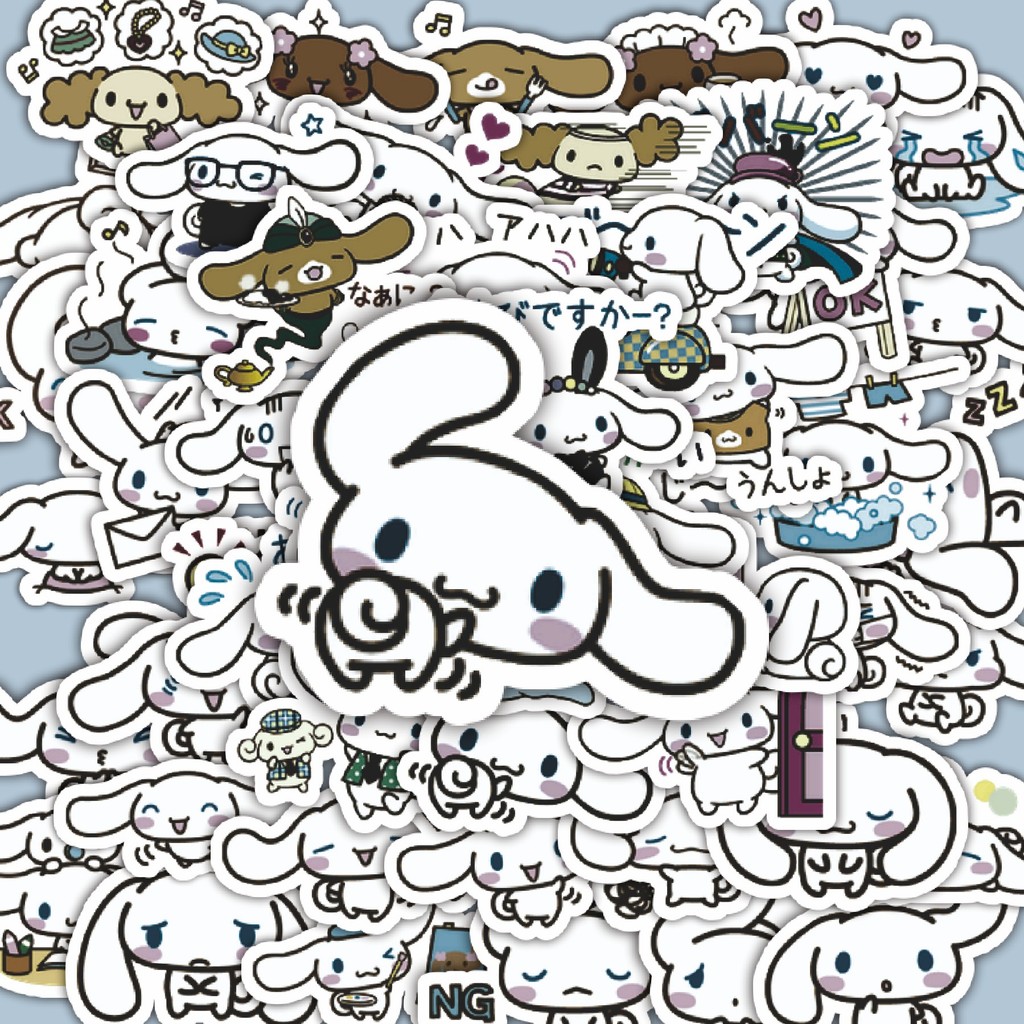 

100PCS Lucu Stiker Kartun Cinnamoroll Stiker Aesthetic Stiker Anti Air Stikers Berperekat Waterproof sticker decal buat Motor Helm Buku Journal Koper Casing HP Laptop Botol Minum Hadiah anak