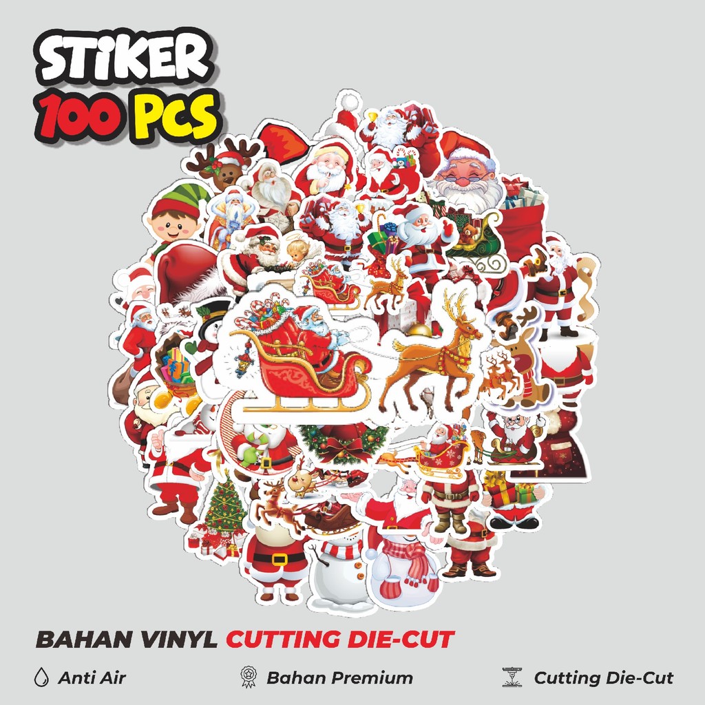 

Terbaru! 50 pcs Stiker Funny Santa Claus Series Dekorasi Lucu Kreatif untuk Notebook, Skateboard, HP