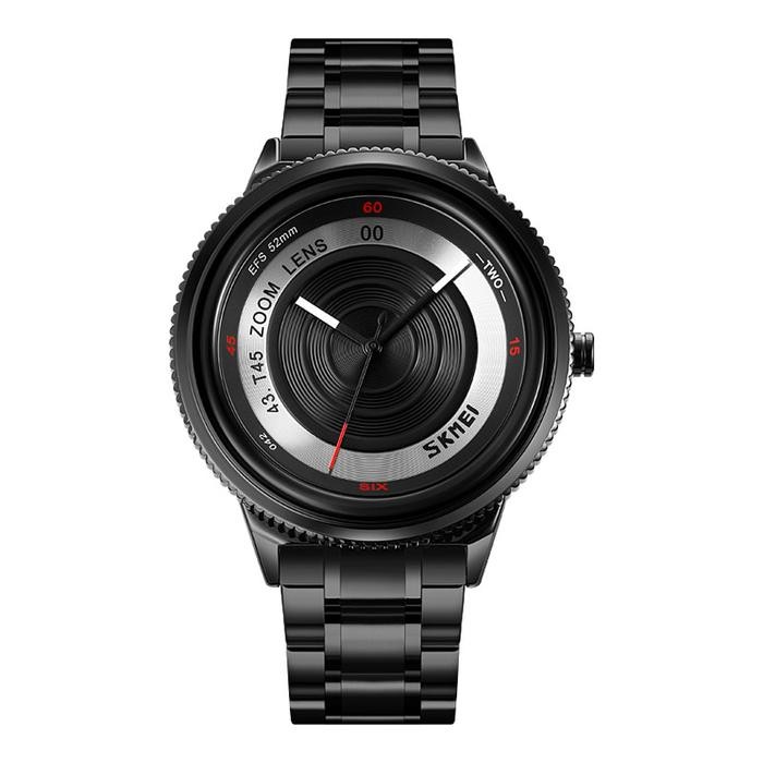 Jam Tangan Pria SKMEI 9267BK Men Black Dial Black Stainless Steel Strap