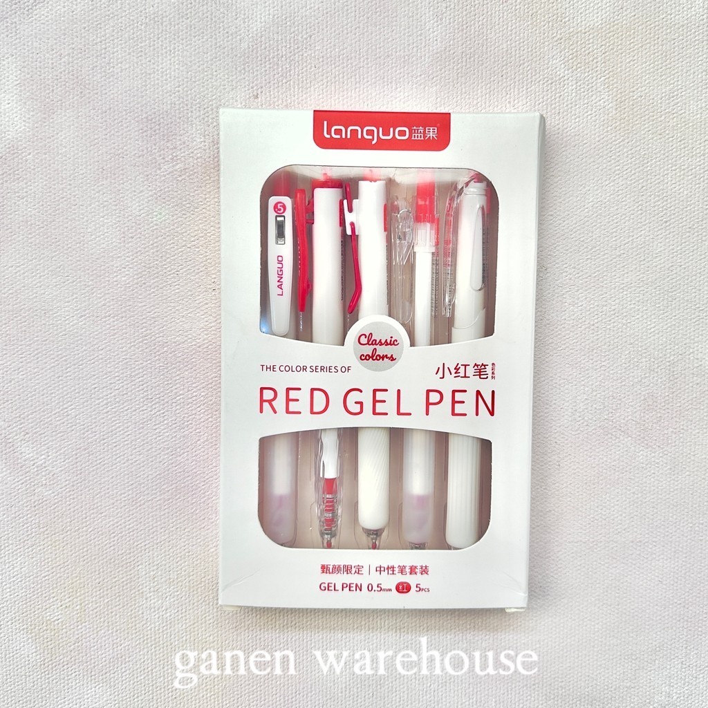 

[GW] Pulpen Tinta Merah Isi 5Pena Gel Alat Tulis Sekolah