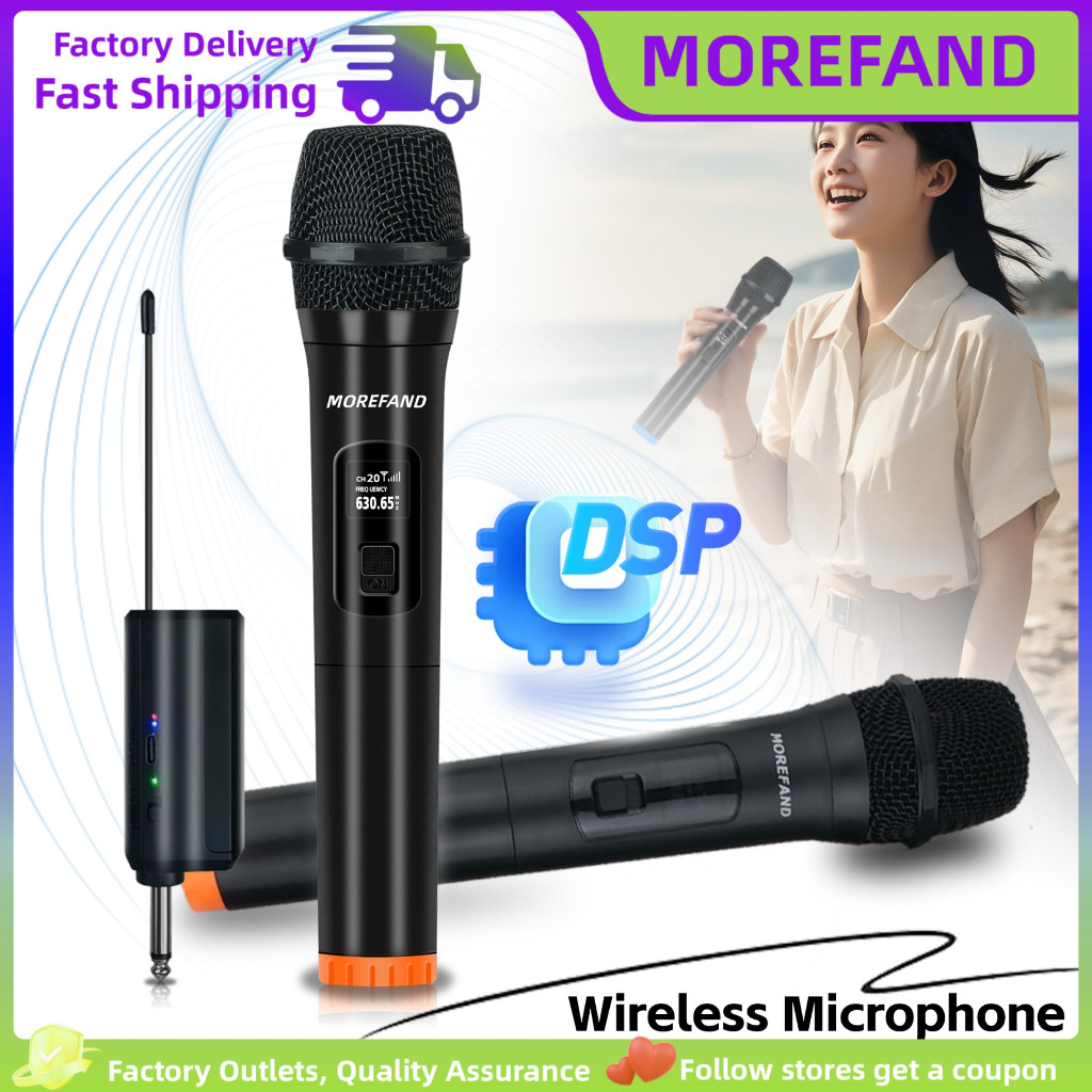 Microphone Wireless  Mikrofon mic wireless Tanpa Kabel Frekuensi UHF Mic  Karaoke UHF Double Mic