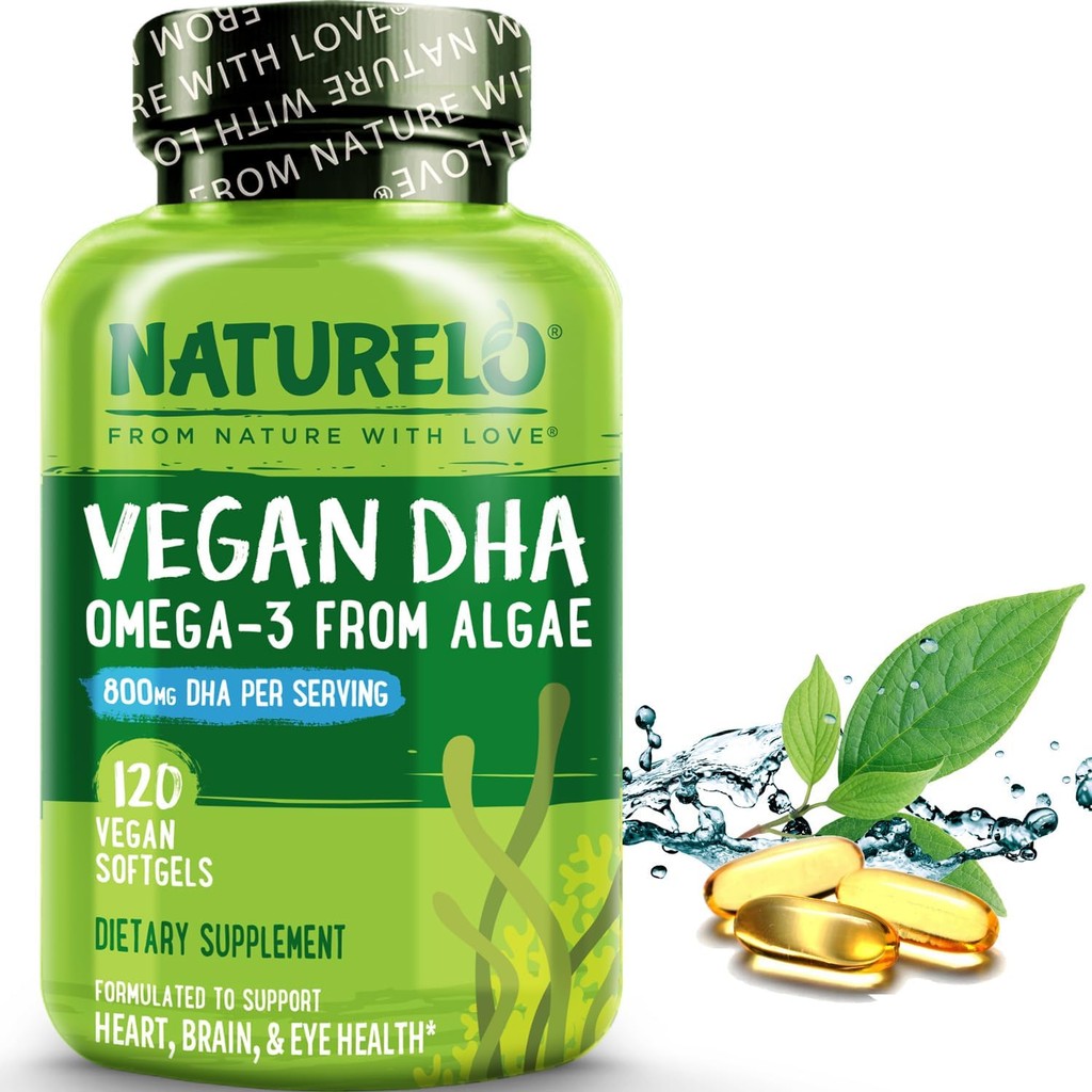 NATURELO Vegan DHA - Omega 3 Oil from Algae Vegan Softgel