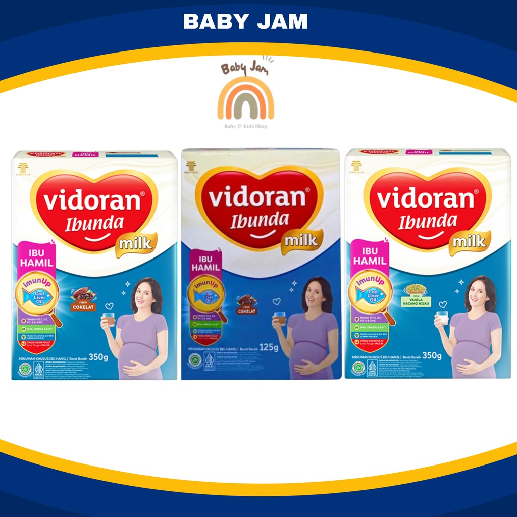 VIDORAN Ibunda Susu Ibu Hamil 350gr Coklat Kacang Hijau Nutriplex Susu Hamil Baby Jam