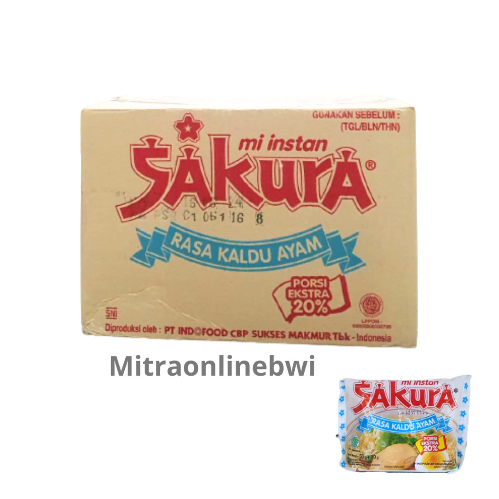 

(FANIA GROSIR) [1 DOS] Mie Instan Sakura rasa Kldu Ayam (1 Dus isi 40pcs) | Mie instan |